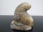 Inuit Soapstone Seal Sculpture - Signed Art Piece
