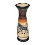 Kenyan Hand-Carved Soapstone Zebra Bud Vase