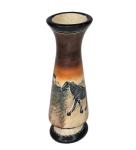 Kenyan Hand-Carved Soapstone Zebra Bud Vase