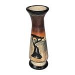 Kenyan Hand-Carved Soapstone Zebra Bud Vase