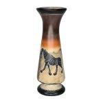Kenyan Hand-Carved Soapstone Zebra Bud Vase