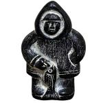 Inuit Fisher Figurine - Vintage Stoneware Sculpture