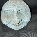 Hand Carved Stone Face Sculpture for Garden