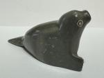 Signed Vintage Inuit Soapstone Seal Carving