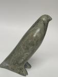 Signed Sarah Ippak Green Soapstone Bird Sculpture