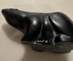 Hand Carved Inuit Black Polar Bear Soapstone