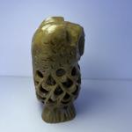 Soapstone Owl Sculpture: Mother and Baby Figurine