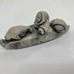 Inuit Kayak Seal Hunter Soapstone Carving