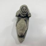 Inuit Kayak Seal Hunter Soapstone Carving