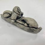 Inuit Kayak Seal Hunter Soapstone Carving