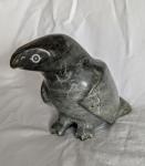 Winnie Eyaituk Green Soapstone Bird Carving