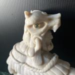 14" Hand-Carved Aztec Jaguar Warrior Sculpture