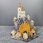 Onyx Village Scene Carving – Folk Art Sculpture