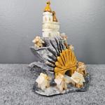 Onyx Village Scene Carving – Folk Art Sculpture