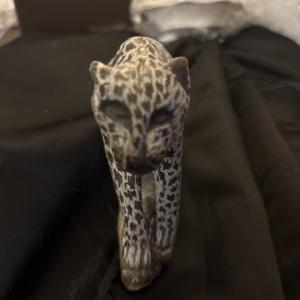 Hand-Carved Leopard Cat Stone Sculpture