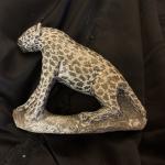Hand-Carved Leopard Cat Stone Sculpture