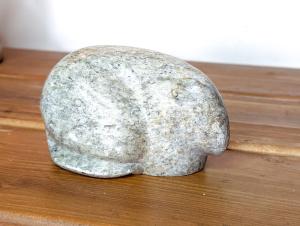 Hand-Carved Inuit Soapstone Mouse Sculpture