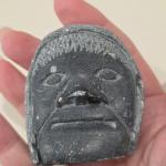 Black Soapstone Inuit Face Carving by Josi E.E