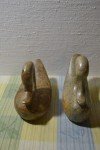 Hand-Carved Soapstone Duck Figurines Set of 2