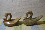 Hand-Carved Soapstone Duck Figurines Set of 2