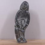 Inuit Fisherman Soapstone Carving - 7" Art Piece