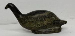 Signed Vintage Inuit Soapstone Goose Bird Sculpture