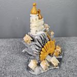 Onyx Stone Village Scene Sculpture - Folk Art