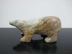 Inuit Soapstone Bear Carving Figurine, Signed