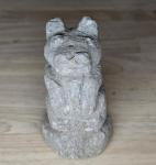 Vintage Hand-Carved Stone Sitting Cat Sculpture 4.5