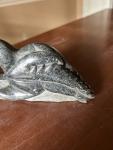 Inuit Soapstone Loon Carving with Inuktitut Syllabics