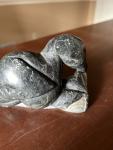 Inuit Soapstone Loon Carving with Inuktitut Syllabics