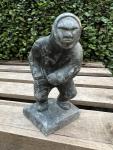 Inuit Soapstone Hunter Figurine 4” Unique Art