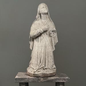 Stone Inuit Art Carving of Kneeling Woman