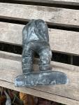 Inuit Soapstone Hunter Figurine 4” Unique Art