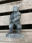 Inuit Soapstone Hunter Figurine 4” Unique Art