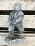 Inuit Soapstone Hunter Figurine 4” Unique Art