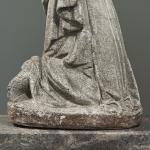 Stone Inuit Art Carving of Kneeling Woman