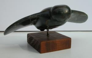 Vintage Inuit Owl Soapstone Sculpture - Unique Art