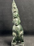 12" Green Marble Totem Pole Carving