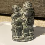 Inuit Soapstone Wolf Couple Carving Sculpture
