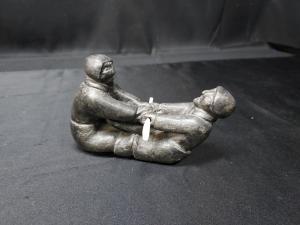 Signed Inuit Art Soapstone Carving of Strength