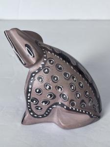 1980s Inuit Soapstone Frog Sculpture Figurine