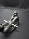 Signed Inuit Art Soapstone Carving of Strength