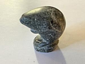 Vintage 2" Signed Inuit Soapstone Seal Figurine