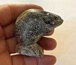 Vintage 2" Signed Inuit Soapstone Seal Figurine