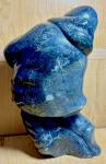 Large Signed Inuit Soapstone Fisherman Carving