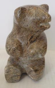 Inuit Soapstone Seated Bear by Eric Tepton III