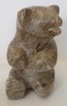 Inuit Soapstone Seated Bear by Eric Tepton III