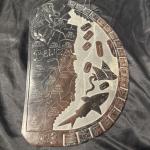 Mayan Calendar Slate Carving with Shark & Ray