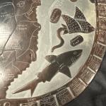 Mayan Calendar Slate Carving with Shark & Ray